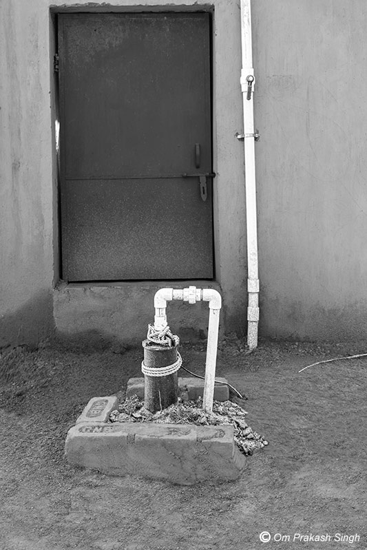A borewell serving as the water source of a single-village scheme under Jal Jeevan Mission in Jharkhand, India